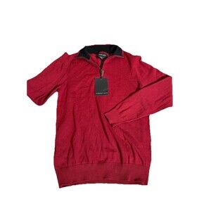 Harrison Davis 1/4 Zip Pullover Sweatshirt Red Men's Size Small 100% Cotton NWT